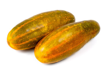 Yellow seed cucumbers on a white background.