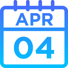 04-April - 04 Line Gradient Icon pictogram symbol visual illustration   