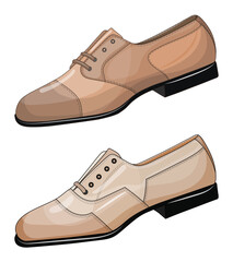 Vector image of a silhouette of a pair of mens shoes. Low shoes