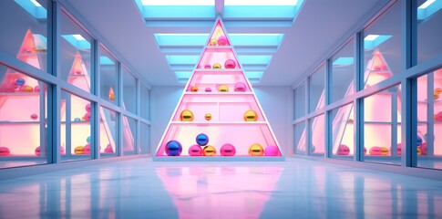 A festive display of vibrant holiday ornaments illuminating a wintry indoor scene, evoking the warmth and joy of christmas and the excitement of a new year