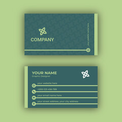 Glitter green stylish unique business card template design