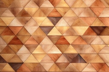 Background with wooden texture. Parquet wallpaper in light and dark timber triangle tiles pattern. Generative AI