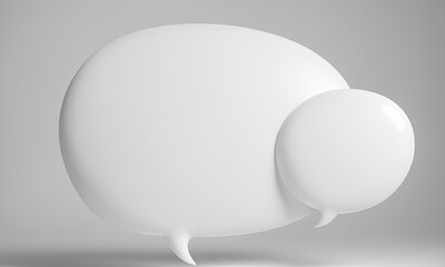 3d white speech bubble chat icon, social media chat message. comment, dialogue balloon.
