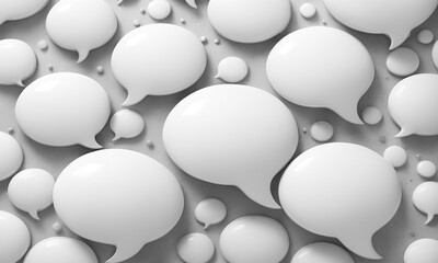 3d white speech bubble chat icon, social media chat message. comment, dialogue balloon.