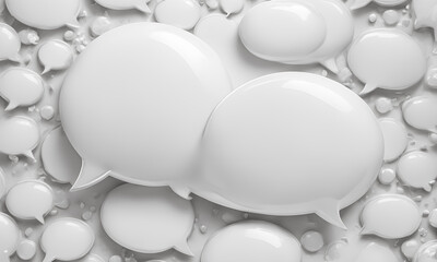 3d white speech bubble chat icon, social media chat message. comment, dialogue balloon.