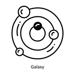 Galaxy doodle Icon Design illustration. Space Symbol on White background EPS 10 File