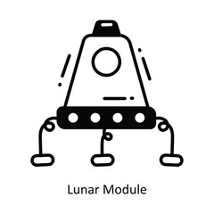 Lunar Module doodle Icon Design illustration. Space Symbol on White background EPS 10 File
