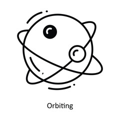 Orbiting doodle Icon Design illustration. Space Symbol on White background EPS 10 File