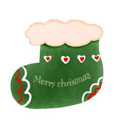 christmas sock with christmas tree