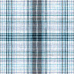 Minimalwinter blue tartan linen seamless pattern. All over print of unisex country cottage plain cotton plaid background.