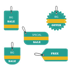 discount label with various shape - Vector