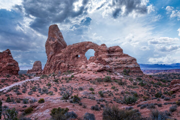 The windows trail and the Turret Arch in the Arche National Park, Utah USA © Martina