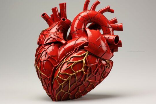 Biological anatomic heart. Science blood. Generate Ai