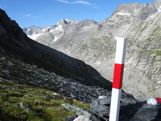 hiking sign in the mountains, hiking, hike, trail, way,