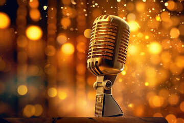 luxury microphone on background