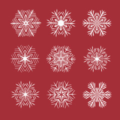 Naklejka na ściany i meble set of christmas snowflakes