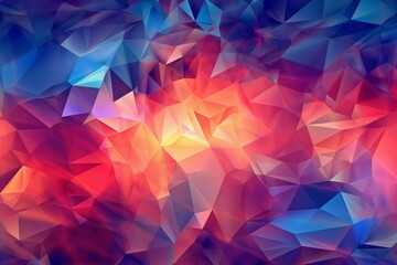 Colorful triangular background with abstract motion, rendered in high-resolution 4k format. Generative AI - obrazy, fototapety, plakaty