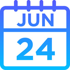 06-June - 24 Line Gradient Icon pictogram symbol visual illustration   