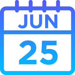 06-June - 25 Line Gradient Icon pictogram symbol visual illustration   