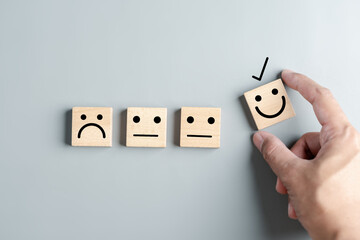 Smiley face mental health assessment positive. refresh wellness emotion, Hand selection max...