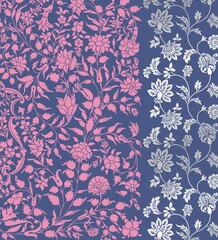 wedding card design, traditional paisley floral pattern , royal India	