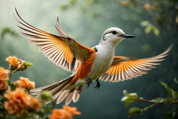 A natural bird’s beauty and motion, and incorporate a sense of elegance and freedom into the picture - Powered by Adobe