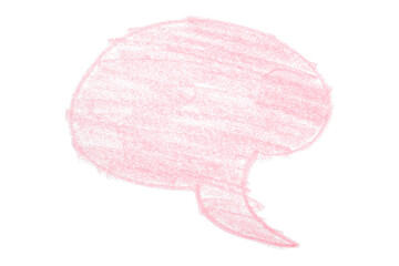 pink brush painting speech bubbles isolated on transparent background.