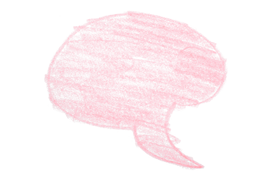 pink brush painting speech bubbles isolated on transparent background.