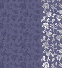 wedding card design, traditional paisley floral pattern , royal India	