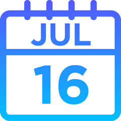 07-July - 16 Line Gradient Icon pictogram symbol visual illustration   