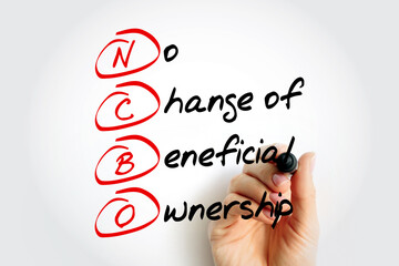 NCBO No Change of Beneficial Ownership acronym - where the assets remain with the same beneficial...