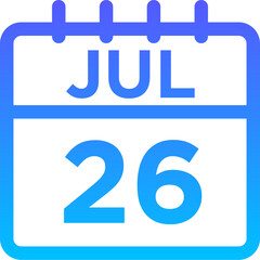 07-July - 26 Line Gradient Icon pictogram symbol visual illustration   