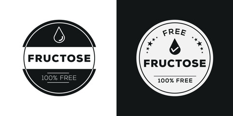 Fototapeta na wymiar (Fructose free) label sign, vector illustration.