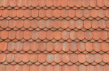 Ancient roof tiles as background