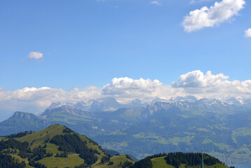 Obraz premium Magnificent view of the Swiss Alps from Mount Rigi