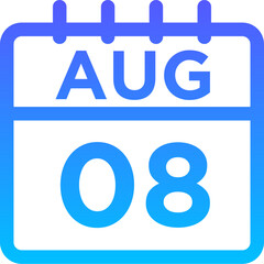 08-August - 09 Line Gradient Icon pictogram symbol visual illustration   