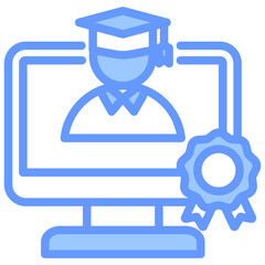 Online Badges Blue Icon
