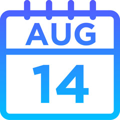 08-August - 14 Line Gradient Icon pictogram symbol visual illustration   