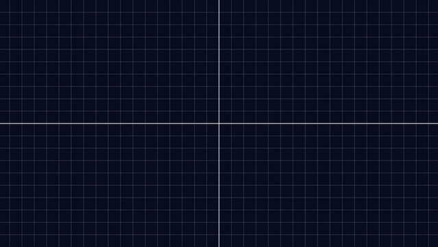 Graph blue print chart animation with centre lines target, grid lines background
