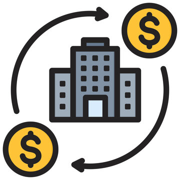 money exchange building with dollar signs clip art preview