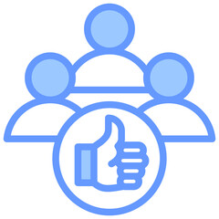 Customer Satisfaction Blue Icon