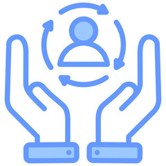 Customer Retention Blue Icon