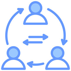 Employee Turnover Blue Icon