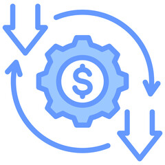 Cost Reduction Blue Icon