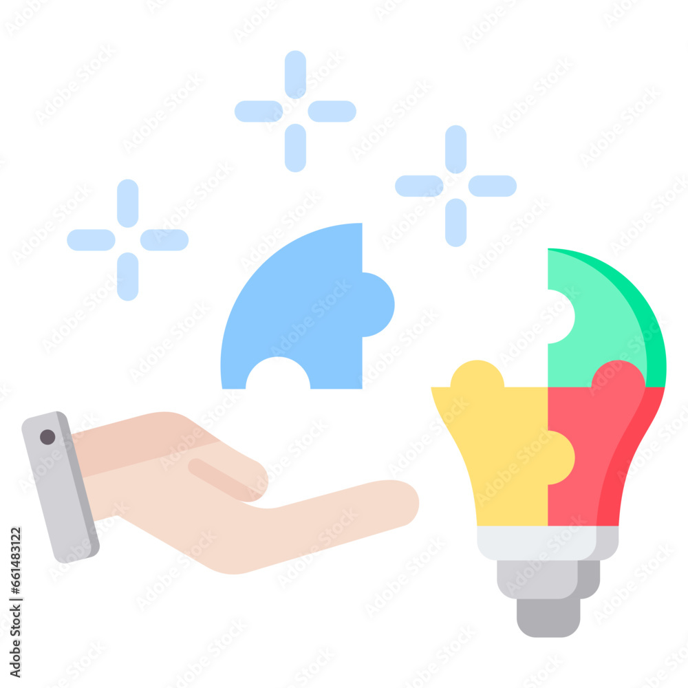 Aufkleber problem solving flat icon