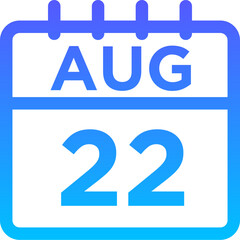 08-August - 22 Line Gradient Icon pictogram symbol visual illustration   