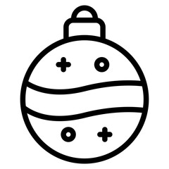 Christmas ball decoration icon