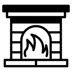 Fireplace line icon