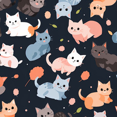seamless pattern with cats
