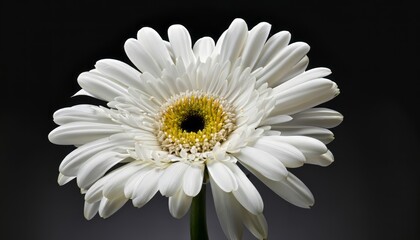 White Gerbera daisy isolated on black background - Powered by Adobe